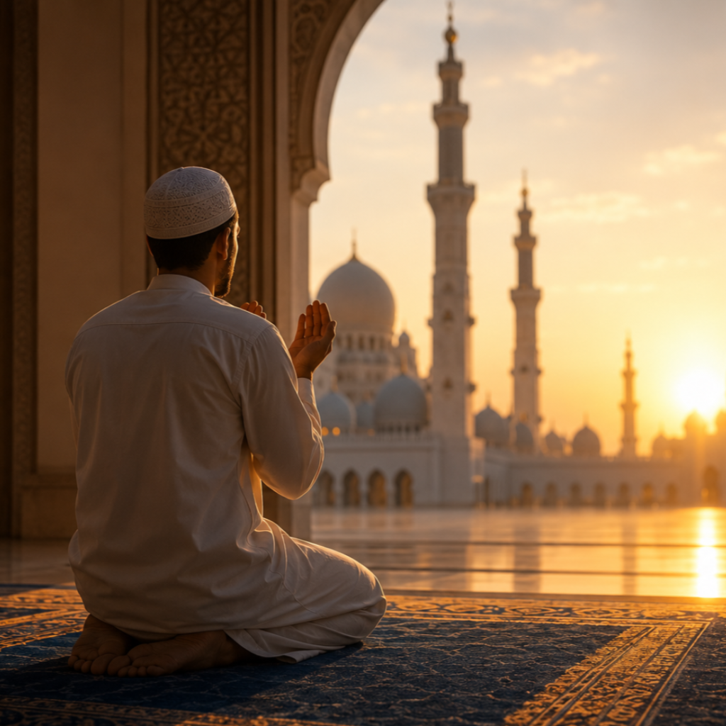 The man is pray namaz